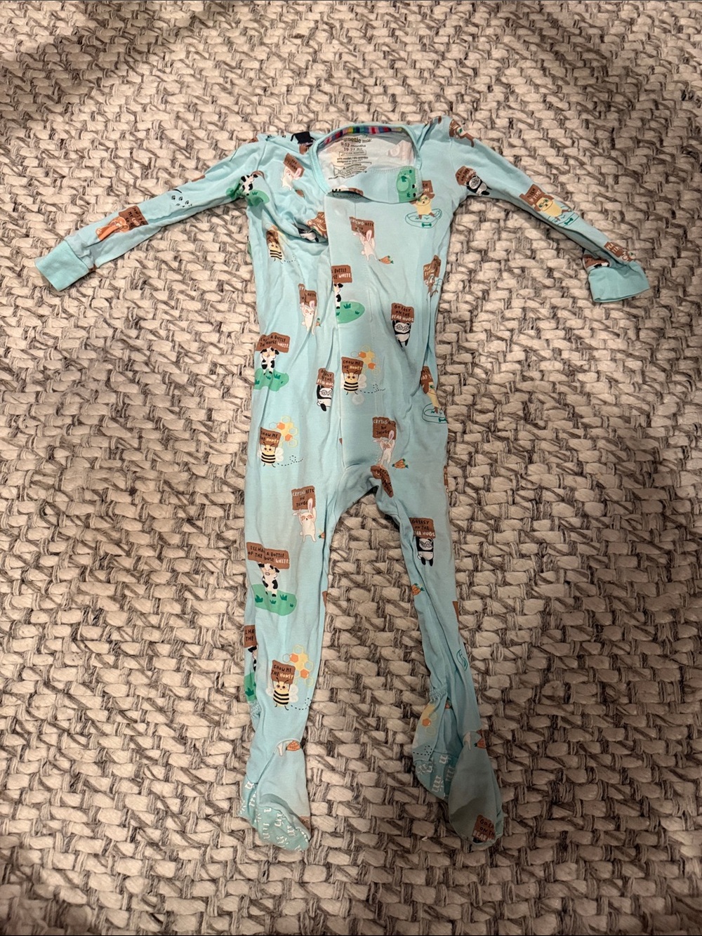Magnetic Me Light Blue Animal & Ice Cream Print Footed One-Piece 9-12 Modal